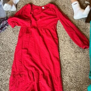 Red Long Sleeve Dress